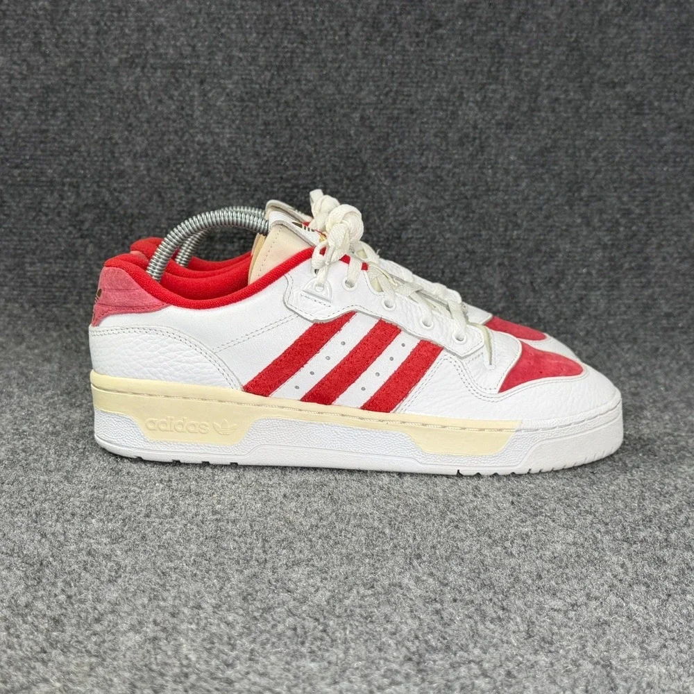 Adidas Rivalry Low Premium Sneakers Men's 10 White Scarlet Athletic Retro Shoes